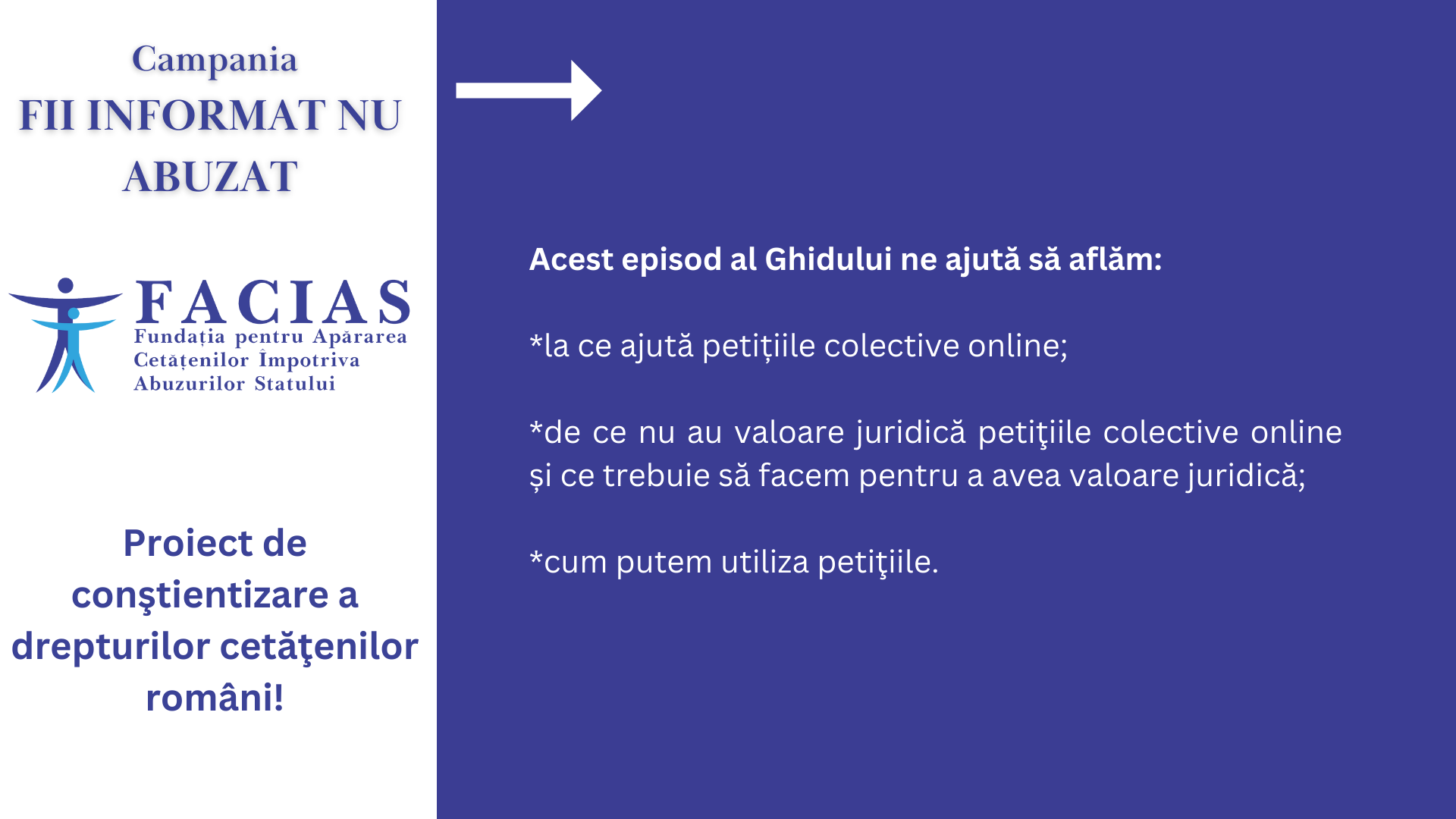 , Ghid Practic: La ce ajută petițiile colective online, deși nu au valoare juridică și ce trebuie să facem pentru a avea valoare juridică, FACIAS