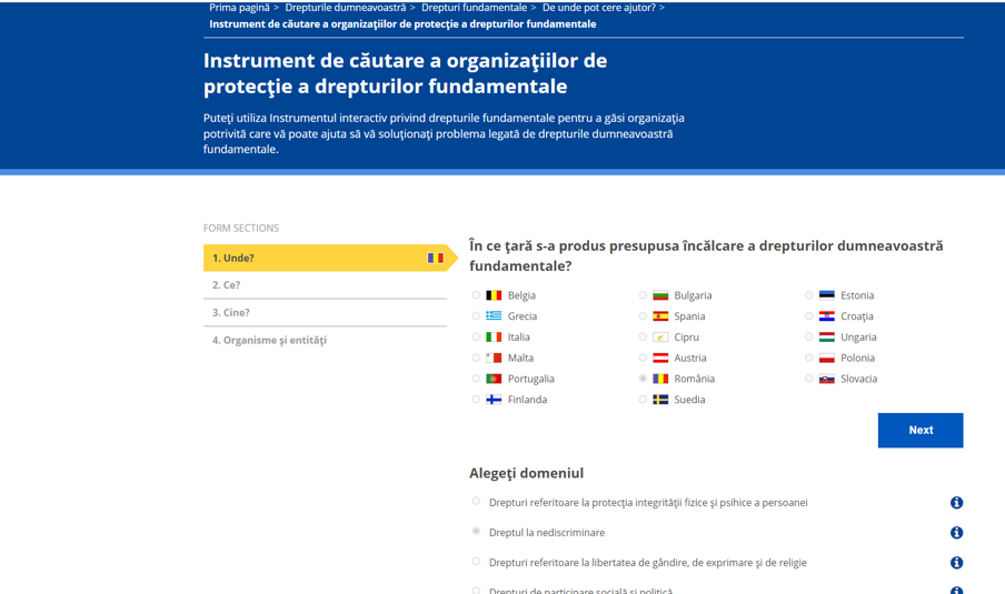 , Instrument de căutare a organizațiilor de protecție a drepturilor fundamentale, FACIAS