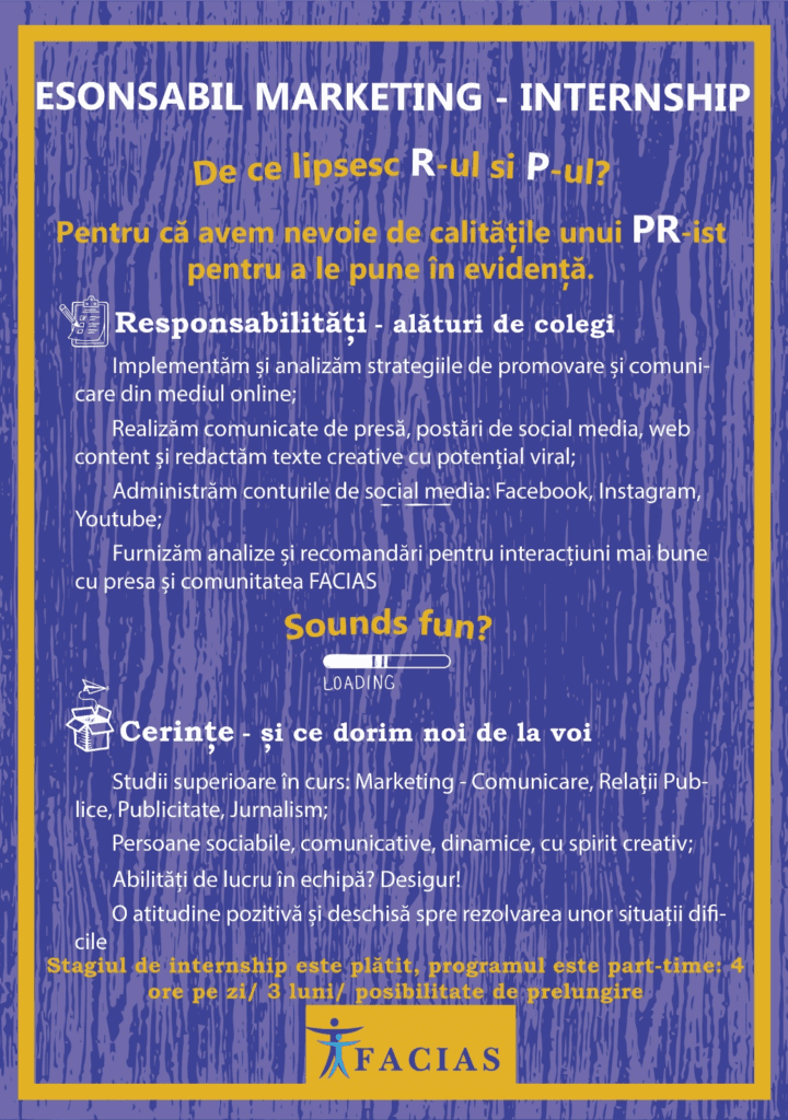 , Responsabil Marketing – Intership, FACIAS