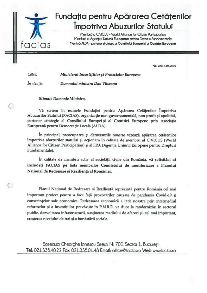 , MONITORIZARE PNRR, FACIAS