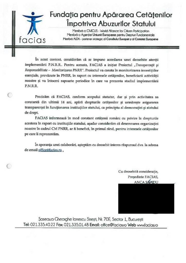 , MONITORIZARE PNRR, FACIAS