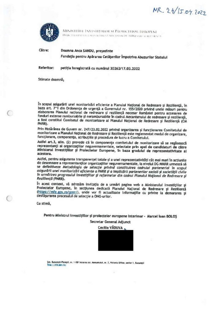 , MONITORIZARE PNRR, FACIAS