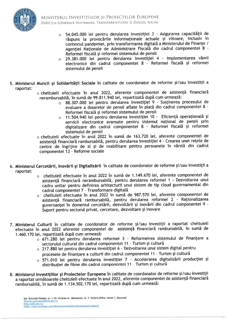 , Răspunsul Ministerului Investițiilor și Proiectelor Europene – DOCUMENT, FACIAS