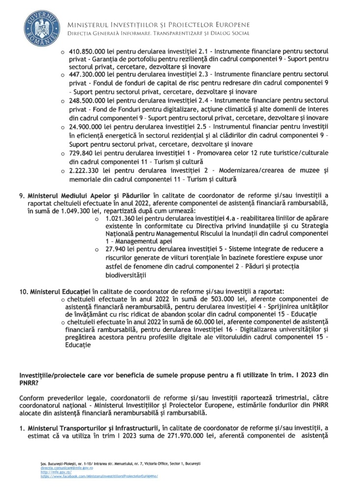 , Răspunsul Ministerului Investițiilor și Proiectelor Europene – DOCUMENT, FACIAS