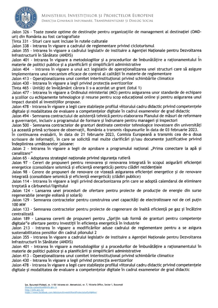 , Răspunsul Ministerului Investițiilor și Proiectelor Europene – DOCUMENT, FACIAS