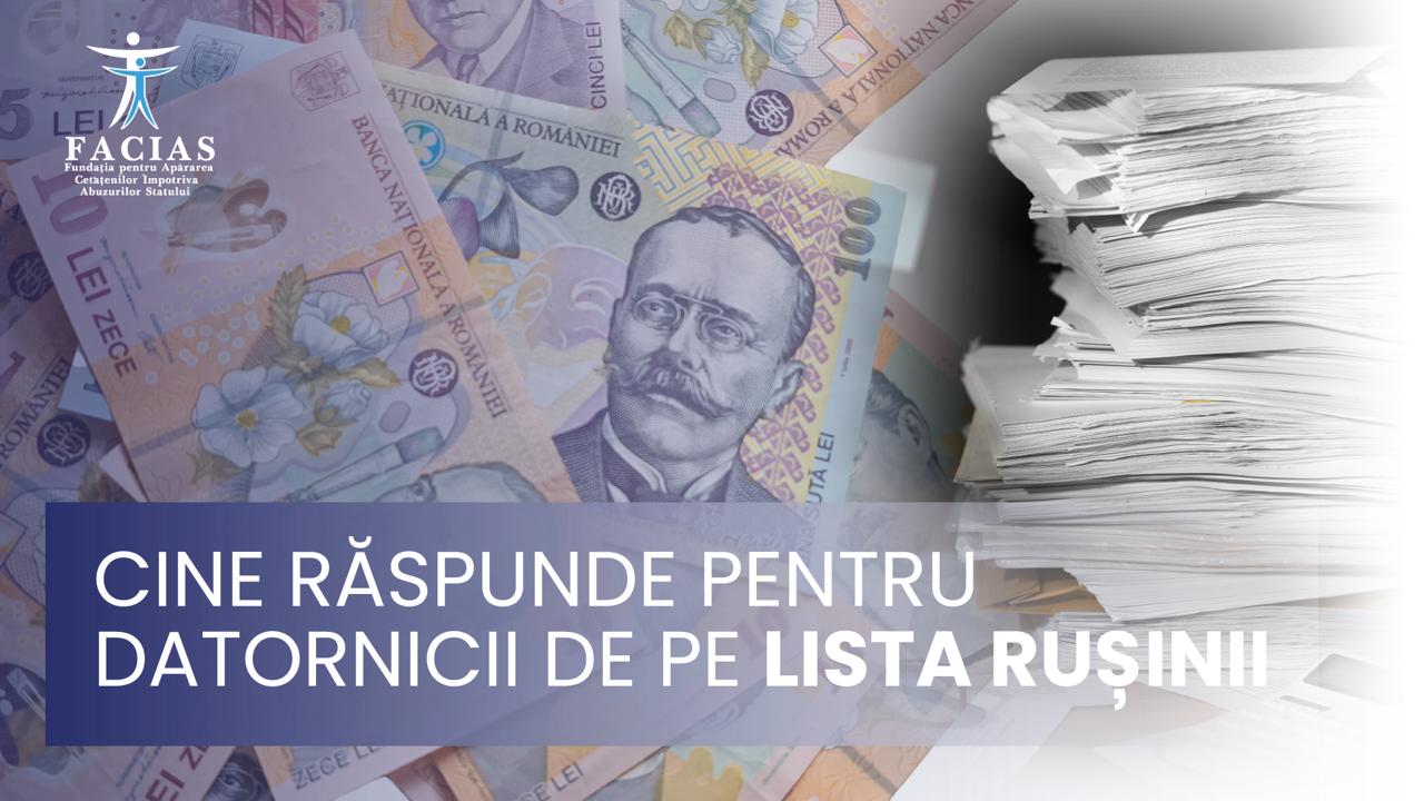 , FACIAS: Marii datornici ai statului au peste 11 miliarde de euro restanțe, FACIAS